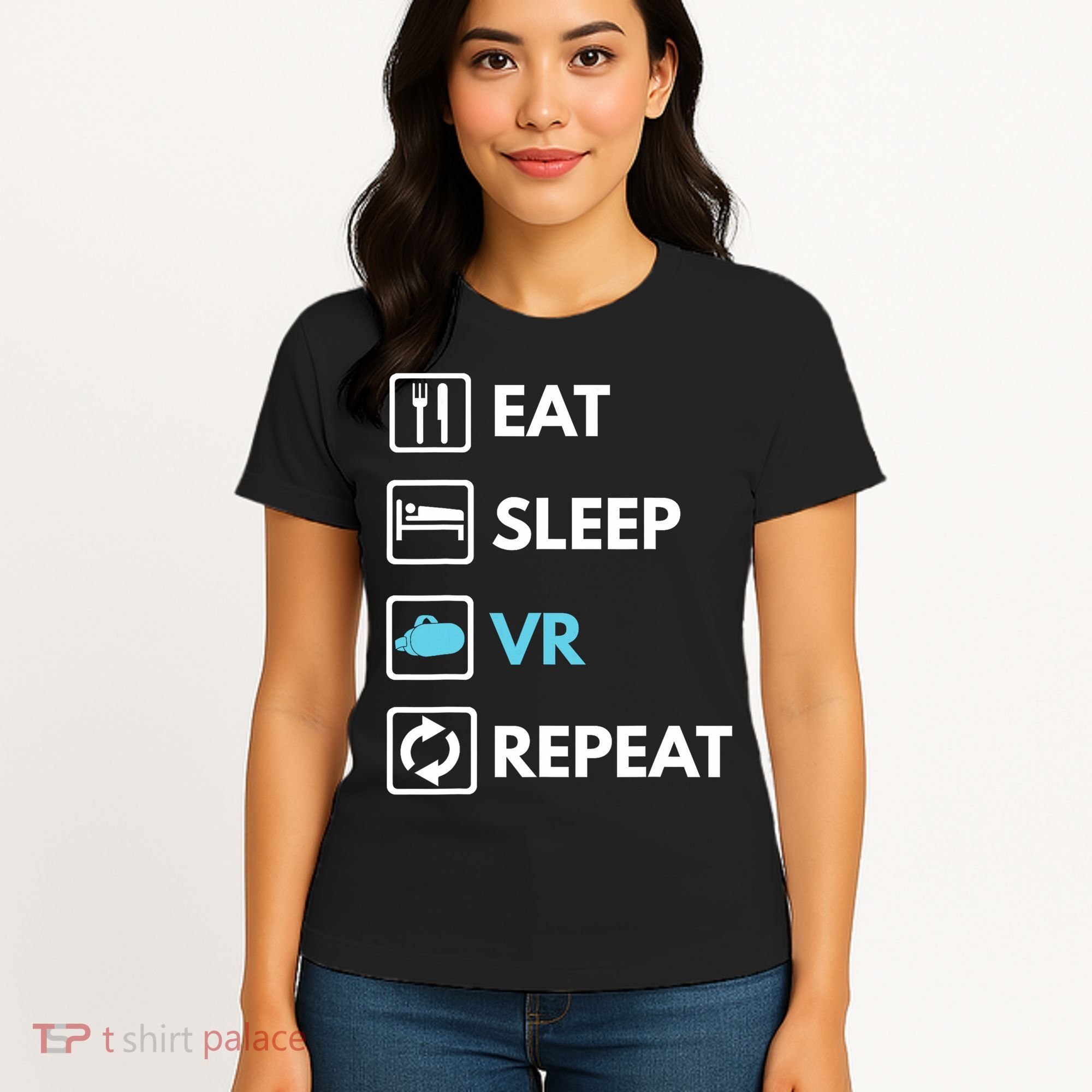 Eat Sleep Vr Repeat Funny Vr Gamer Boy Vr Athlete Women's T-Shirt
