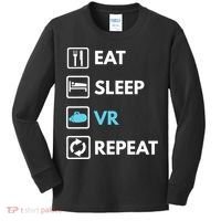 Eat Sleep Vr Repeat Funny Vr Gamer Boy Vr Athlete Kids Long Sleeve Shirt thumb 0