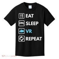 Eat Sleep Vr Repeat Funny Vr Gamer Boy Vr Athlete Kids T-Shirt thumb 0