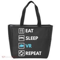 Eat Sleep Vr Repeat Funny Vr Gamer Boy Vr Athlete Tote Bag thumb 0
