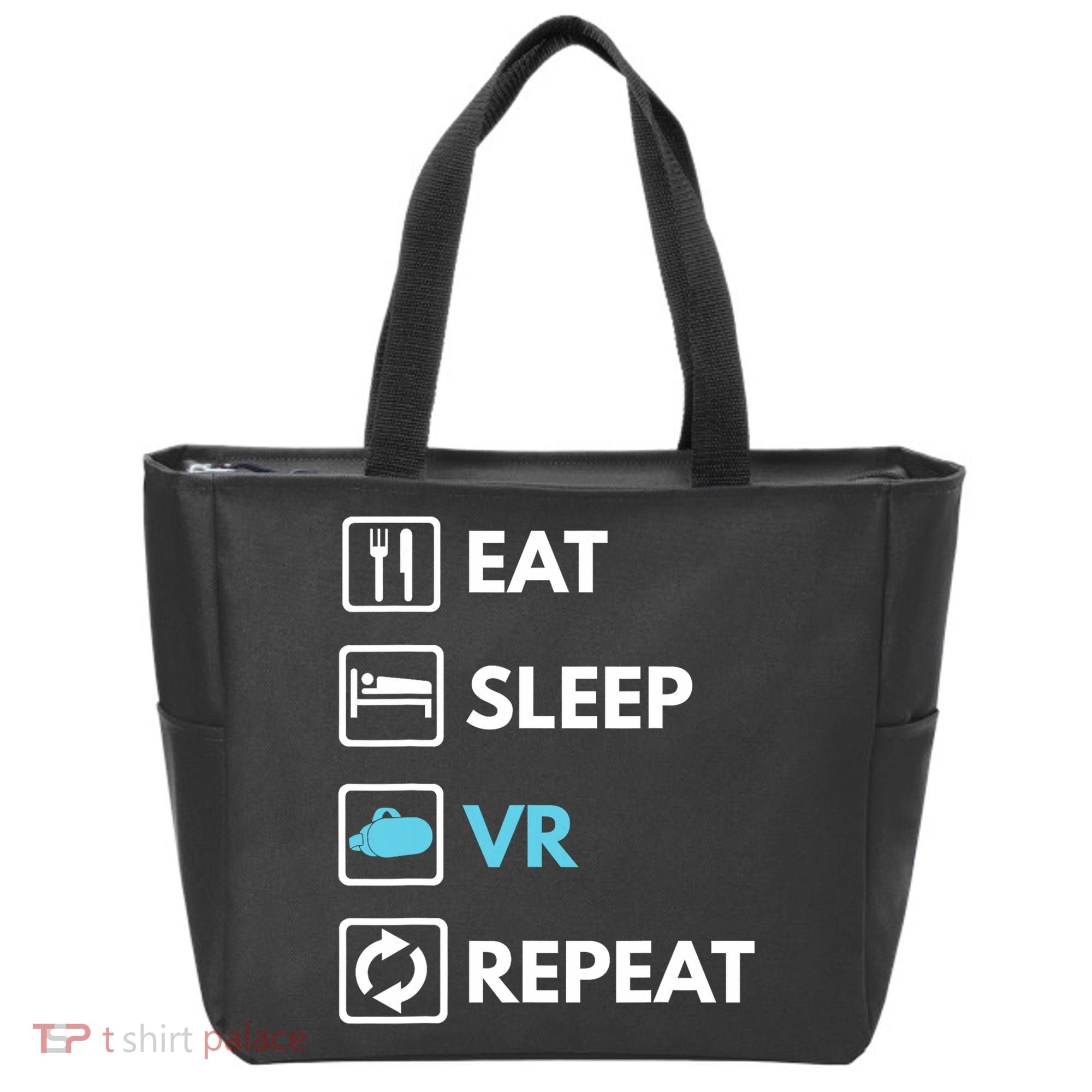 Eat Sleep Vr Repeat Funny Vr Gamer Boy Vr Athlete Tote Bag