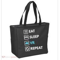 Eat Sleep Vr Repeat Funny Vr Gamer Boy Vr Athlete Tote Bag thumb 2