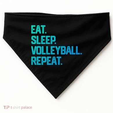 Eat Sleep Volleyball Repeat Team Coach Matching Cool Gift USA-Made Doggie Bandana