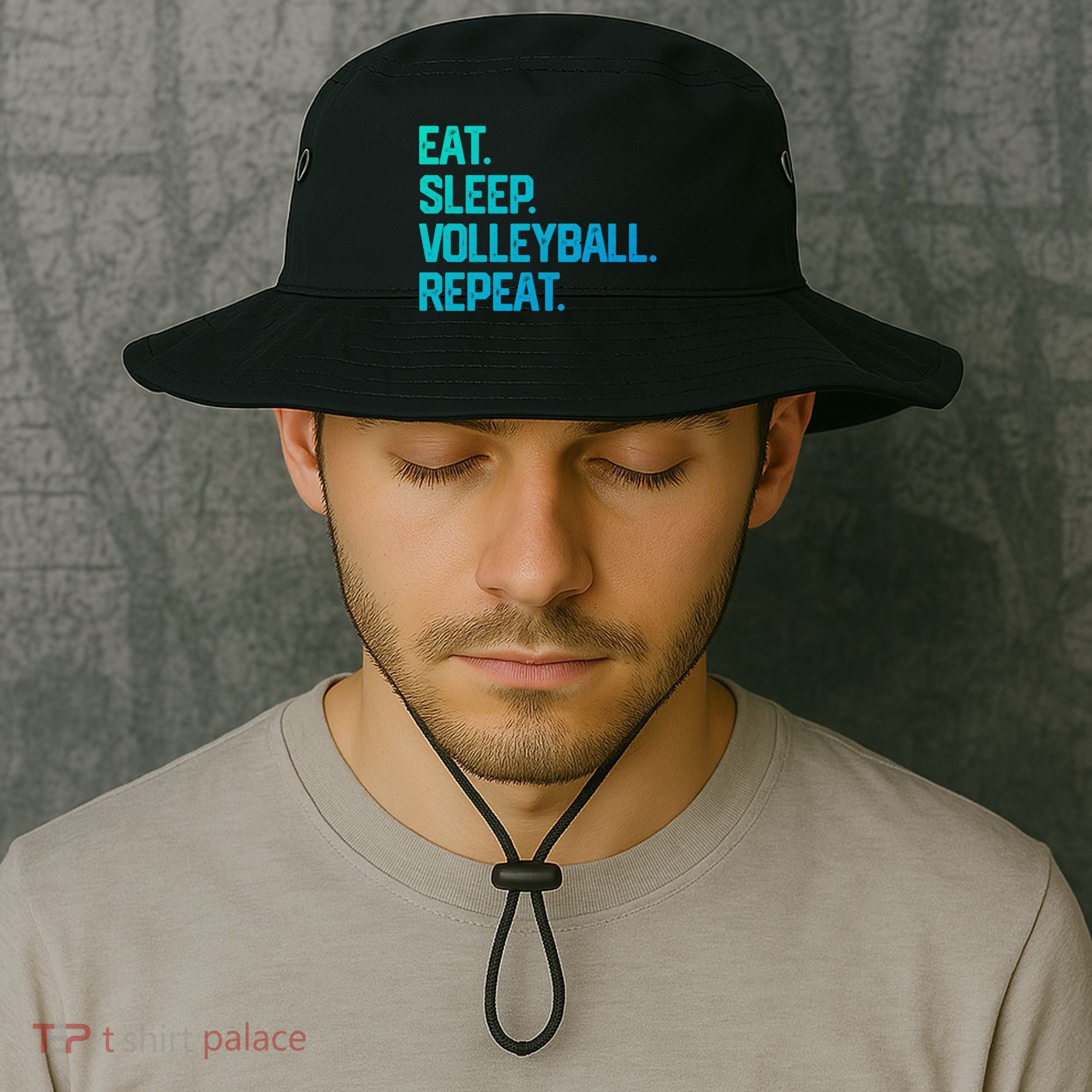 Eat Sleep Volleyball Repeat Team Coach Matching Cool Gift Bucket Hat