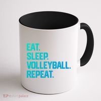 Eat Sleep Volleyball Repeat Team Coach Matching Cool Gift Coffee Mug thumb 1
