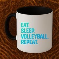 Eat Sleep Volleyball Repeat Team Coach Matching Cool Gift Coffee Mug thumb 2