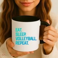 Eat Sleep Volleyball Repeat Team Coach Matching Cool Gift Coffee Mug thumb 3