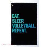 Eat Sleep Volleyball Repeat Team Coach Matching Cool Gift Golf Towel thumb 0