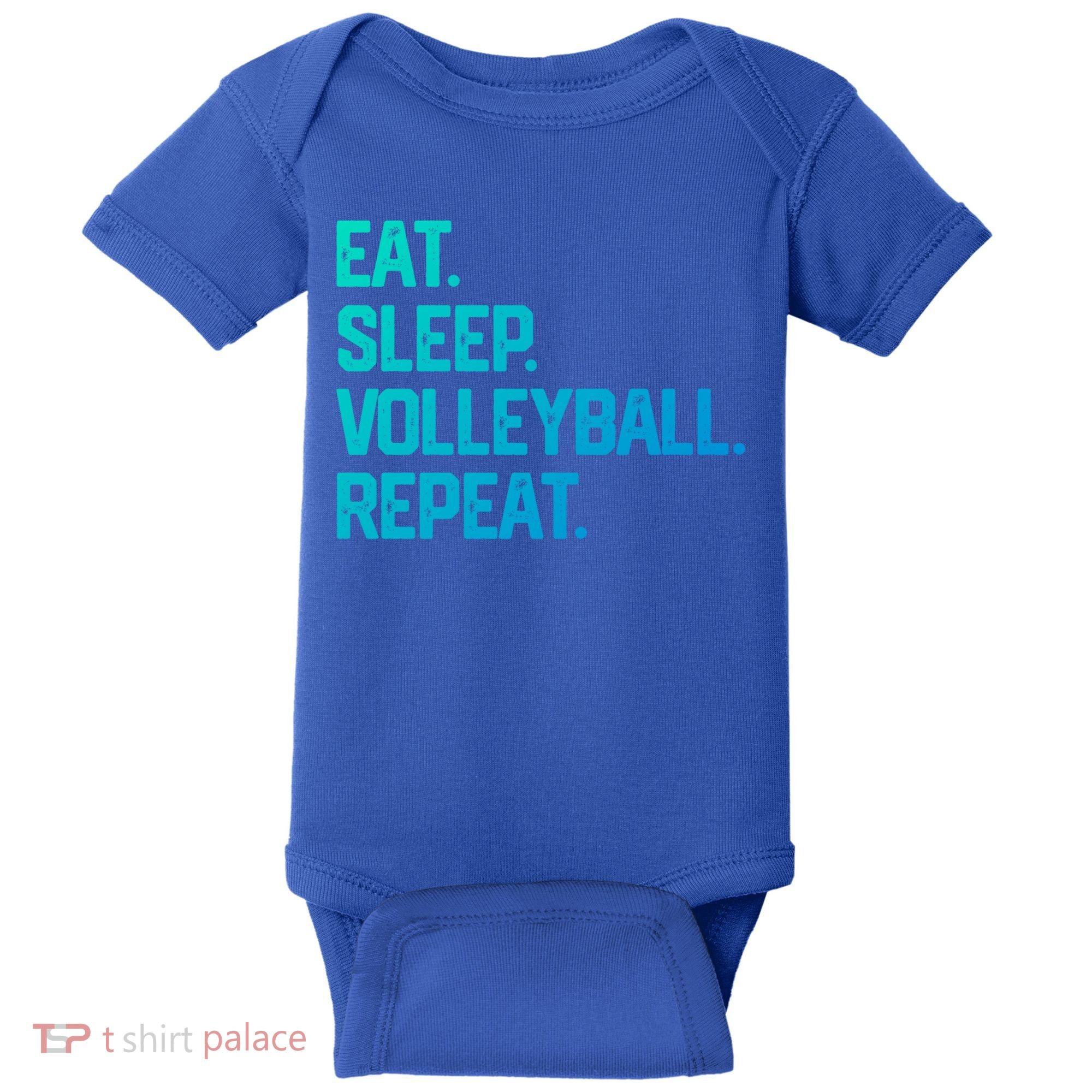 Eat Sleep Volleyball Repeat Team Coach Matching Cool Gift Baby Bodysuit