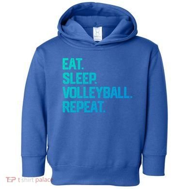 Eat Sleep Volleyball Repeat Team Coach Matching Cool Gift Toddler Hoodie