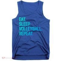 Eat Sleep Volleyball Repeat Team Coach Matching Cool Gift Tank Top thumb 0