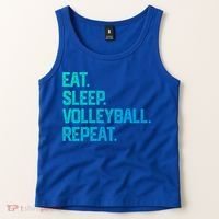 Eat Sleep Volleyball Repeat Team Coach Matching Cool Gift Tank Top thumb 2