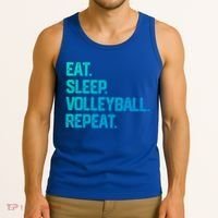 Eat Sleep Volleyball Repeat Team Coach Matching Cool Gift Tank Top thumb 3
