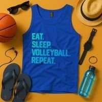 Eat Sleep Volleyball Repeat Team Coach Matching Cool Gift Tank Top thumb 4