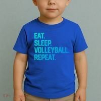 Eat Sleep Volleyball Repeat Team Coach Matching Cool Gift Toddler T-Shirt thumb 2