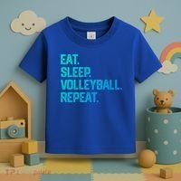 Eat Sleep Volleyball Repeat Team Coach Matching Cool Gift Toddler T-Shirt thumb 3