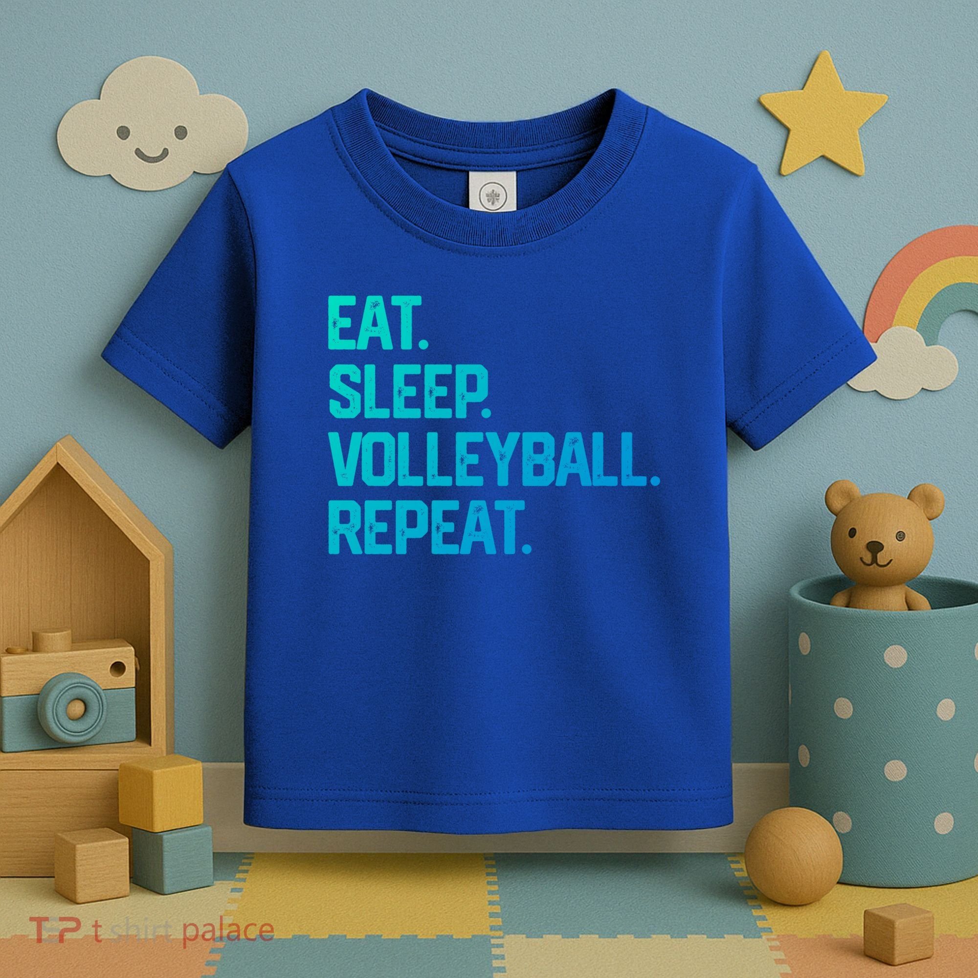 Eat Sleep Volleyball Repeat Team Coach Matching Cool Gift Toddler T-Shirt