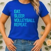 Eat Sleep Volleyball Repeat Team Coach Matching Cool Gift Women's T-Shirt thumb 2