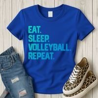 Eat Sleep Volleyball Repeat Team Coach Matching Cool Gift Women's T-Shirt thumb 3