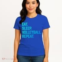 Eat Sleep Volleyball Repeat Team Coach Matching Cool Gift Women's T-Shirt thumb 4