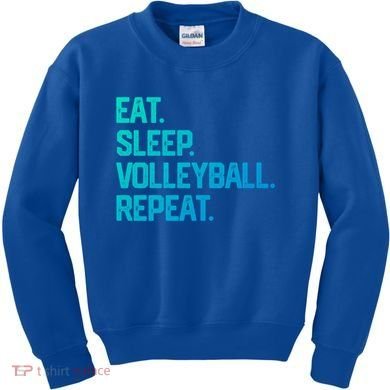 Eat Sleep Volleyball Repeat Team Coach Matching Cool Gift Kids Sweatshirt