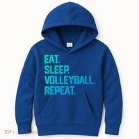 Eat Sleep Volleyball Repeat Team Coach Matching Cool Gift Kids Hoodie thumb 0