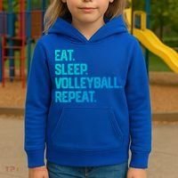 Eat Sleep Volleyball Repeat Team Coach Matching Cool Gift Kids Hoodie thumb 3