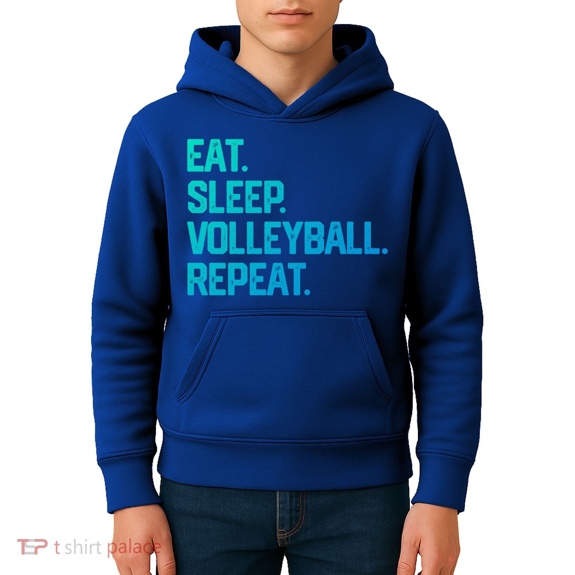 Eat Sleep Volleyball Repeat Team Coach Matching Cool Gift Kids Hoodie