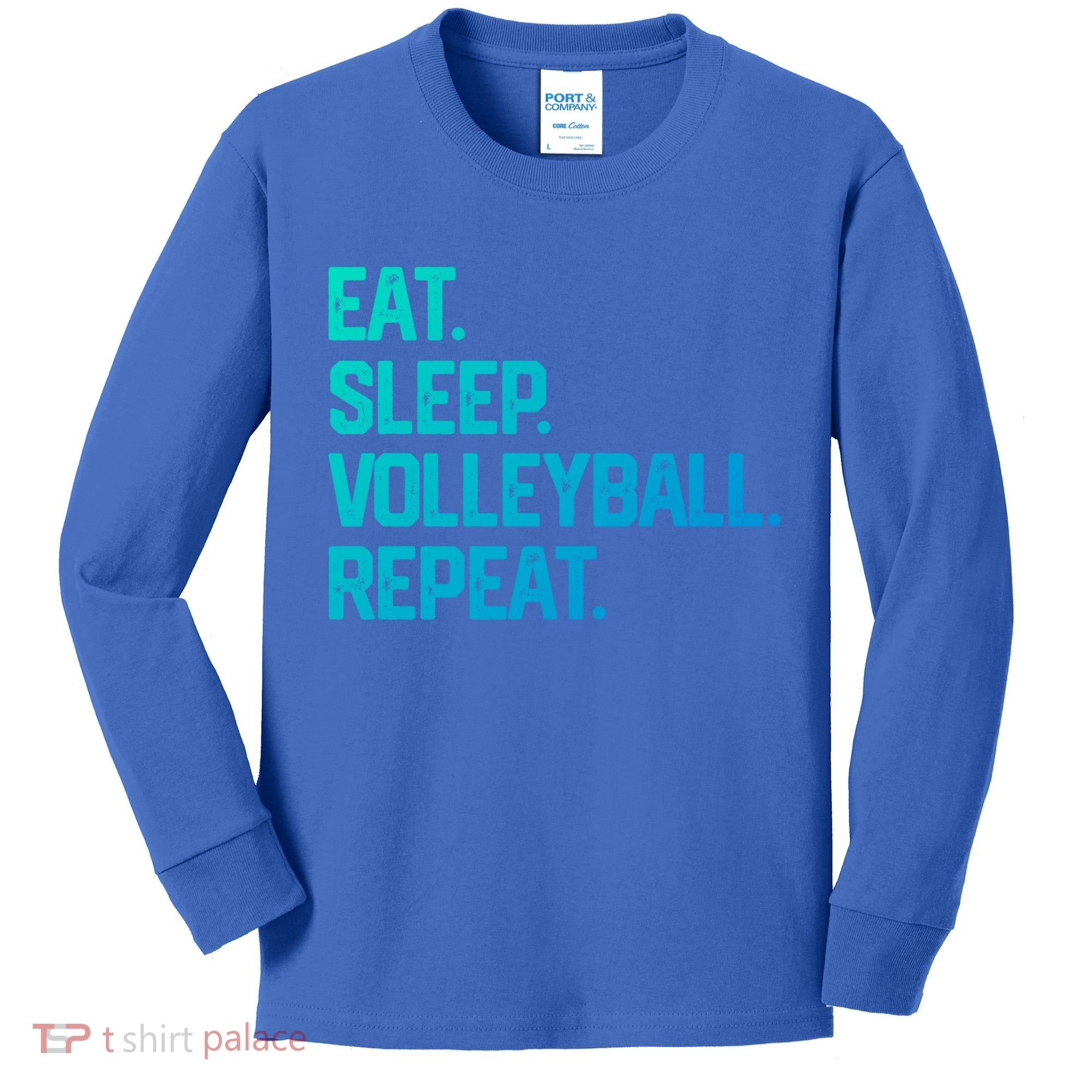Eat Sleep Volleyball Repeat Team Coach Matching Cool Gift Kids Long Sleeve Shirt