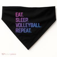 Eat Sleep Volleyball Repeat Team Coach Matching Cool Gift USA-Made Doggie Bandana thumb 0