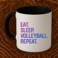 Eat Sleep Volleyball Repeat Team Coach Matching Cool Gift Coffee Mug thumb 2