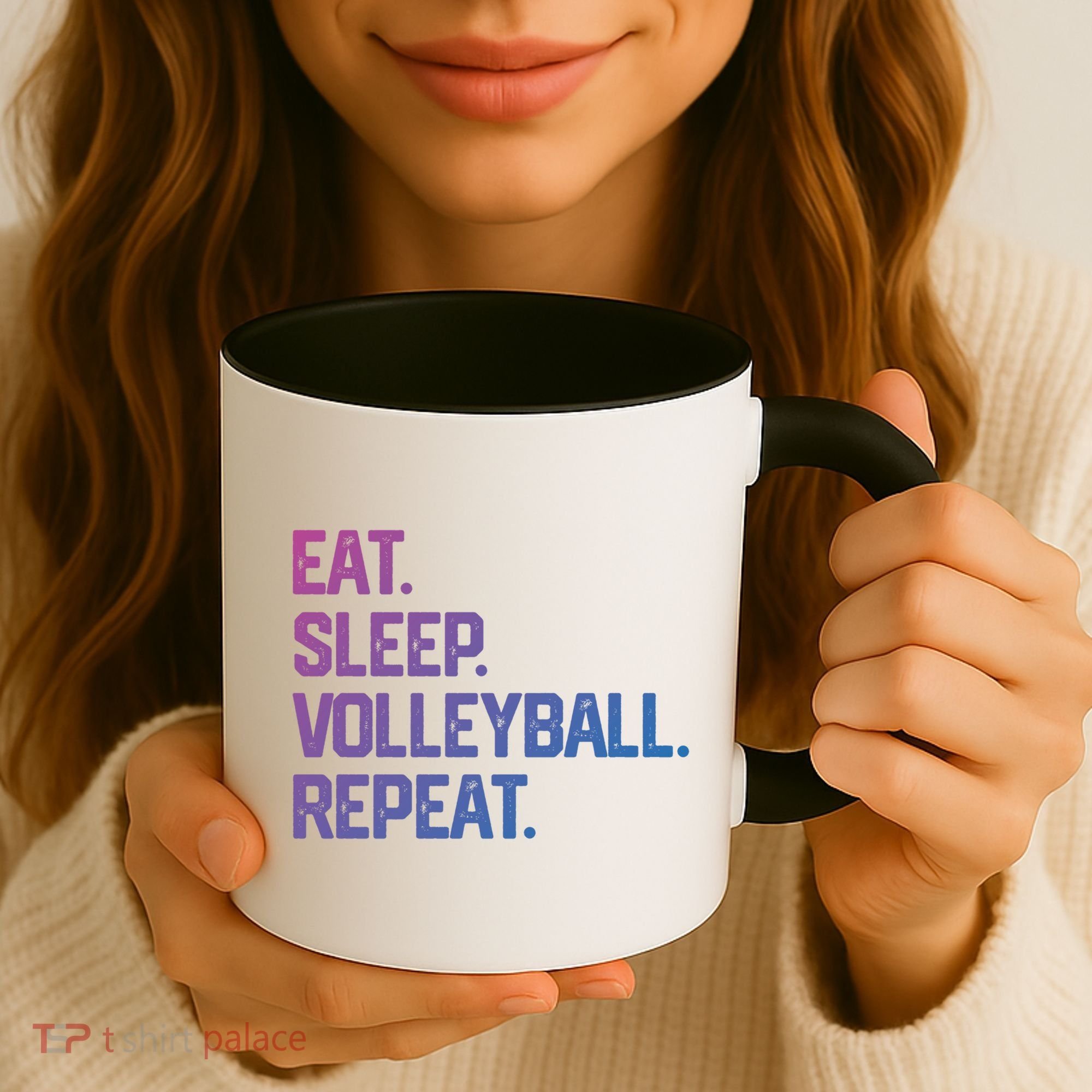 Eat Sleep Volleyball Repeat Team Coach Matching Cool Gift Coffee Mug