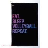 Eat Sleep Volleyball Repeat Team Coach Matching Cool Gift Golf Towel thumb 0