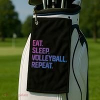 Eat Sleep Volleyball Repeat Team Coach Matching Cool Gift Golf Towel thumb 2