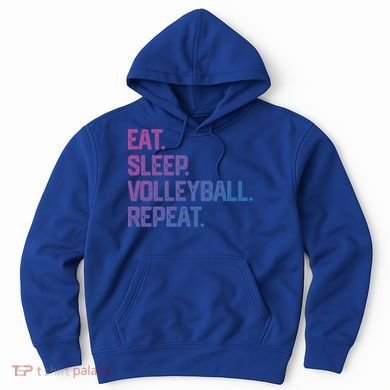 Eat Sleep Volleyball Repeat Team Coach Matching Cool Gift Hoodie