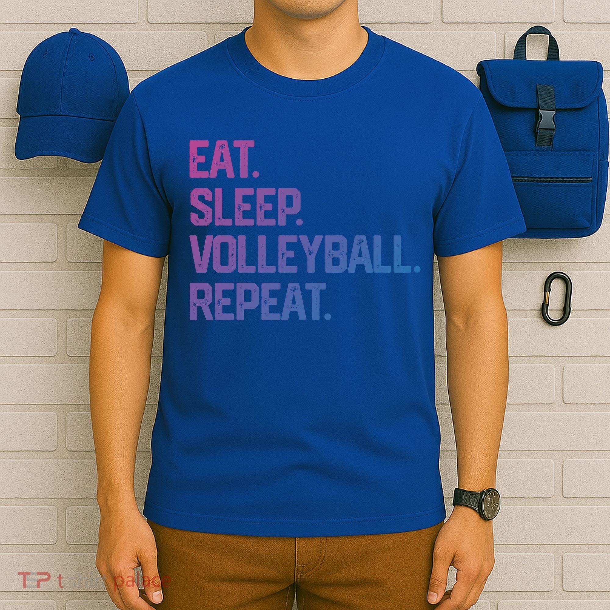 Eat Sleep Volleyball Repeat Team Coach Matching Cool Gift T-Shirt