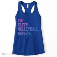 Eat Sleep Volleyball Repeat Team Coach Matching Cool Gift Women's Tank Top thumb 0
