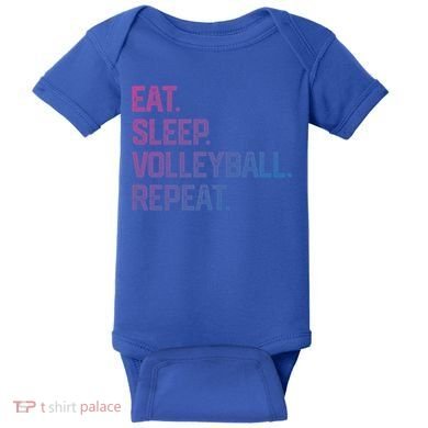 Eat Sleep Volleyball Repeat Team Coach Matching Cool Gift Baby Bodysuit
