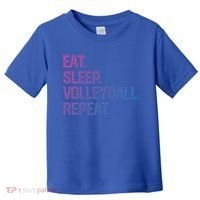 Eat Sleep Volleyball Repeat Team Coach Matching Cool Gift Toddler T-Shirt thumb 0