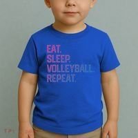 Eat Sleep Volleyball Repeat Team Coach Matching Cool Gift Toddler T-Shirt thumb 2