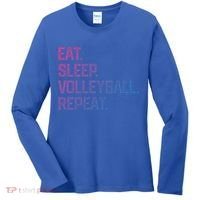 Eat Sleep Volleyball Repeat Team Coach Matching Cool Gift Women's Long Sleeve Shirt thumb 0