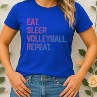 Eat Sleep Volleyball Repeat Team Coach Matching Cool Gift Women's T-Shirt thumb 2