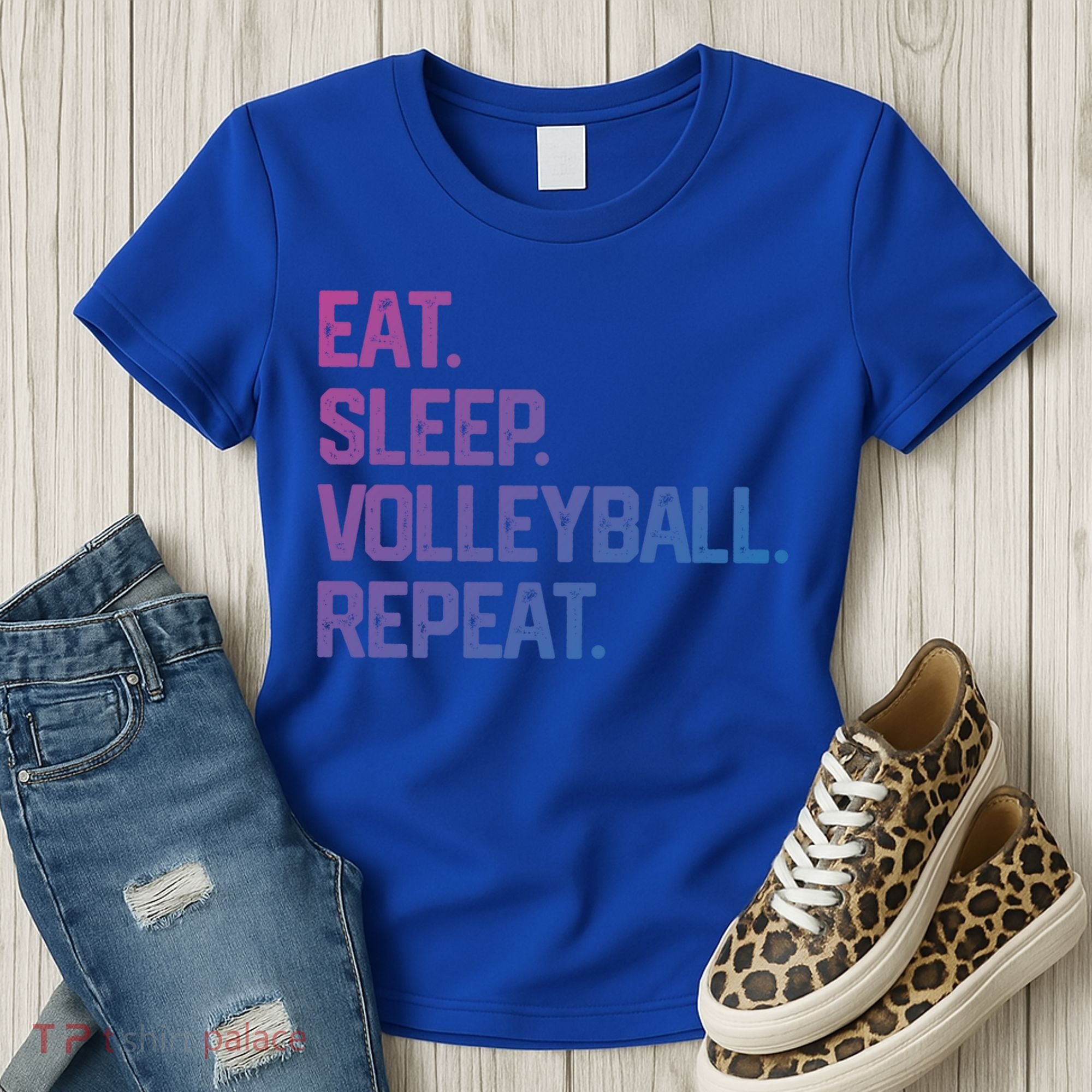 Eat Sleep Volleyball Repeat Team Coach Matching Cool Gift Women's T-Shirt