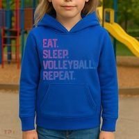 Eat Sleep Volleyball Repeat Team Coach Matching Cool Gift Kids Hoodie thumb 3