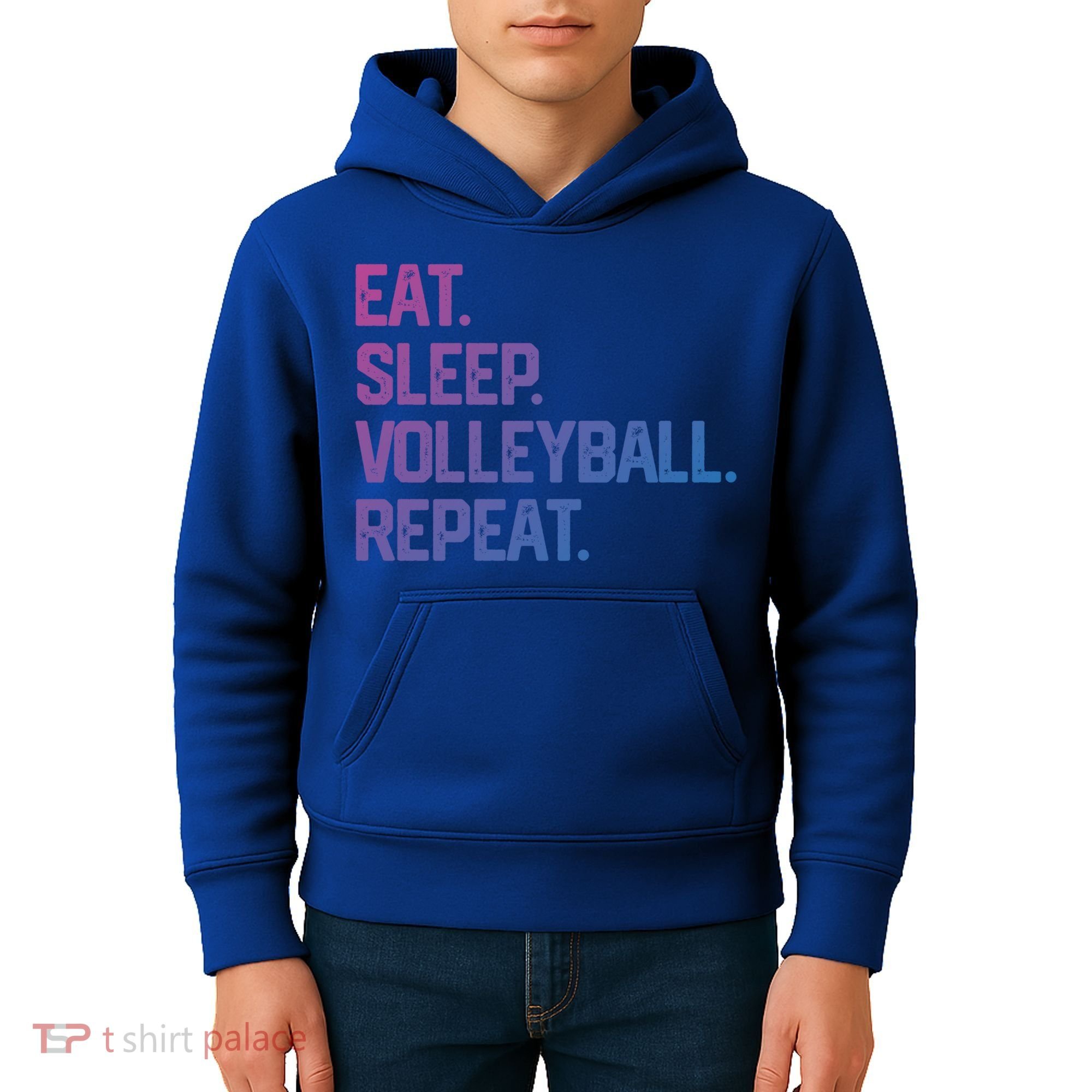 Eat Sleep Volleyball Repeat Team Coach Matching Cool Gift Kids Hoodie