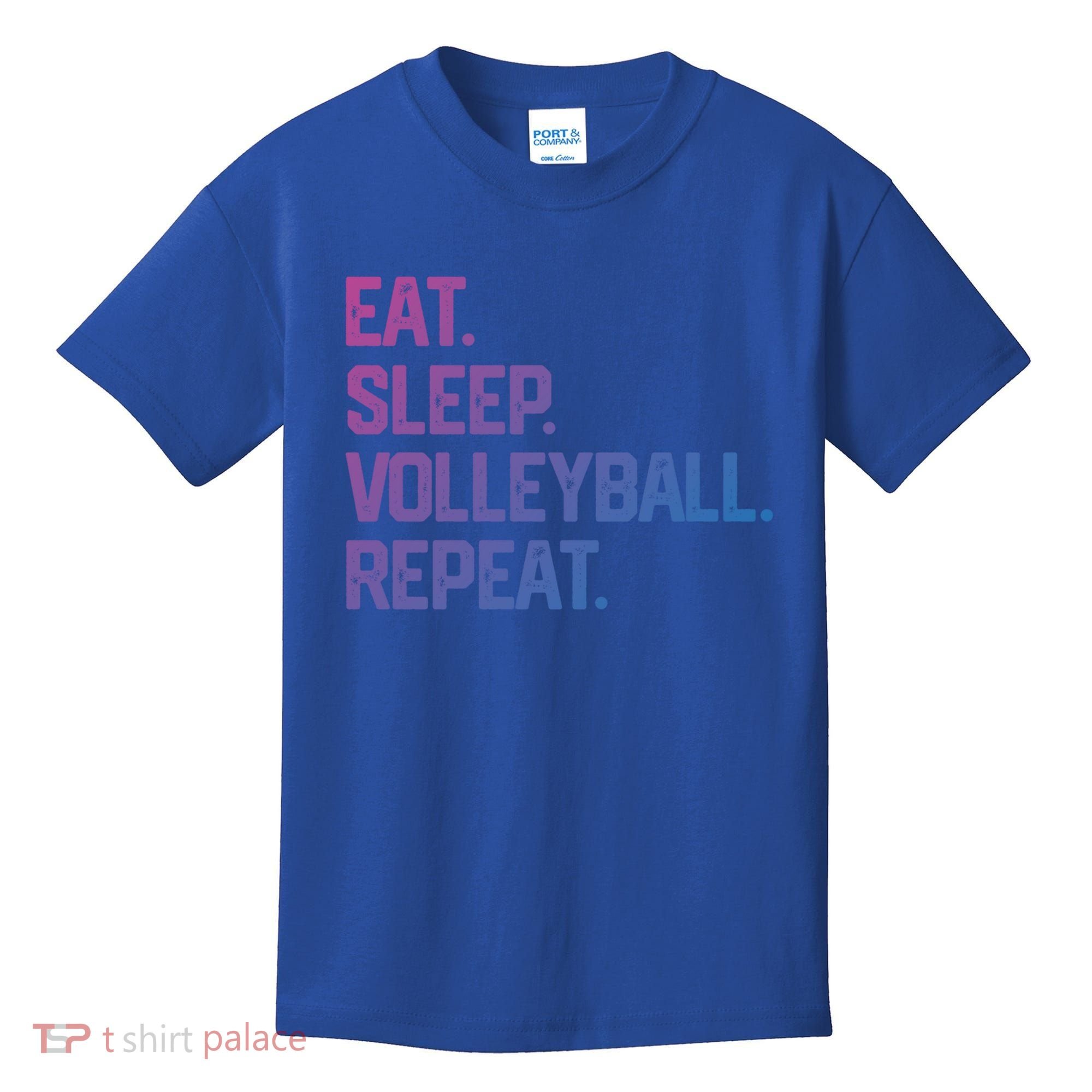 Eat Sleep Volleyball Repeat Team Coach Matching Cool Gift Kids T-Shirt