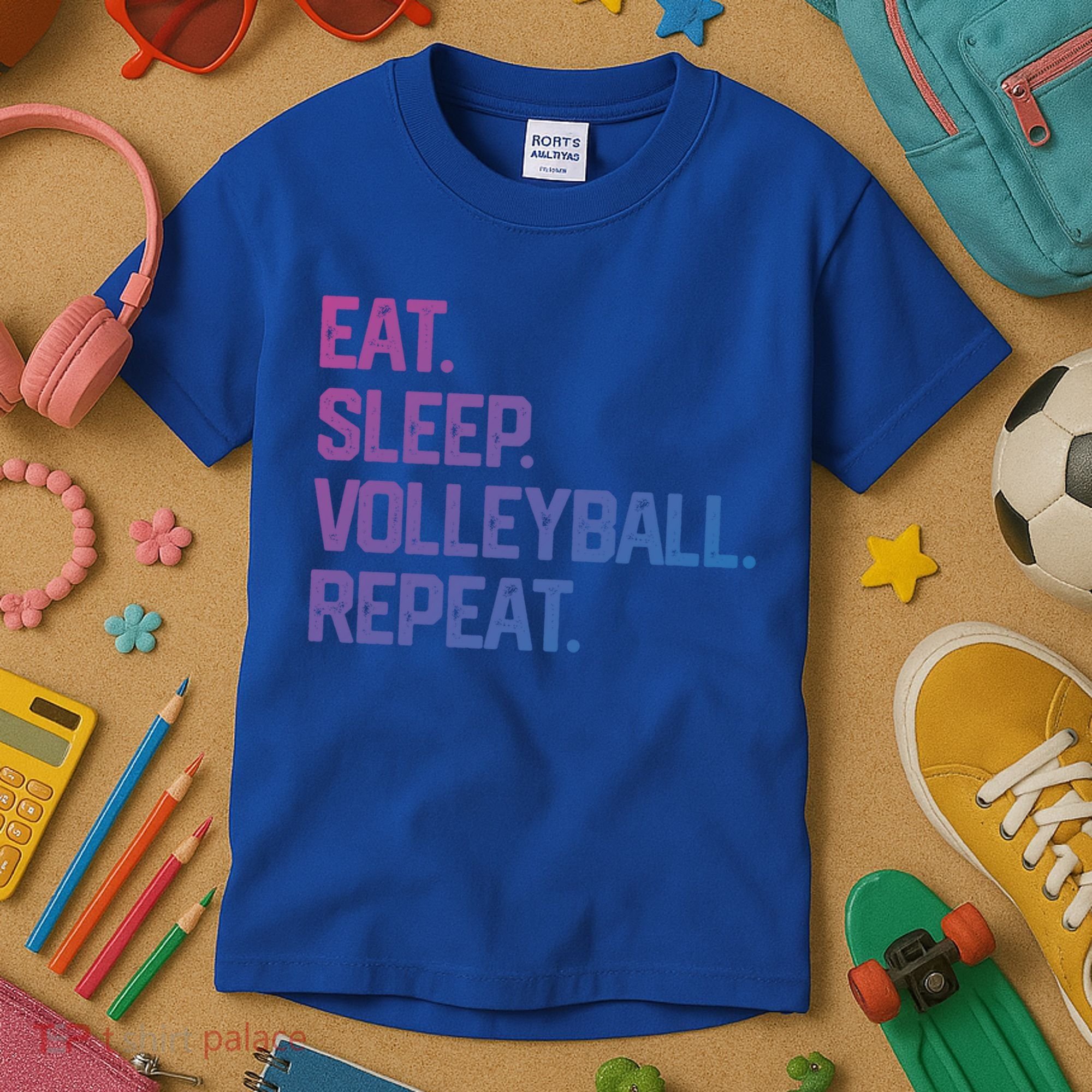 Eat Sleep Volleyball Repeat Team Coach Matching Cool Gift Kids T-Shirt