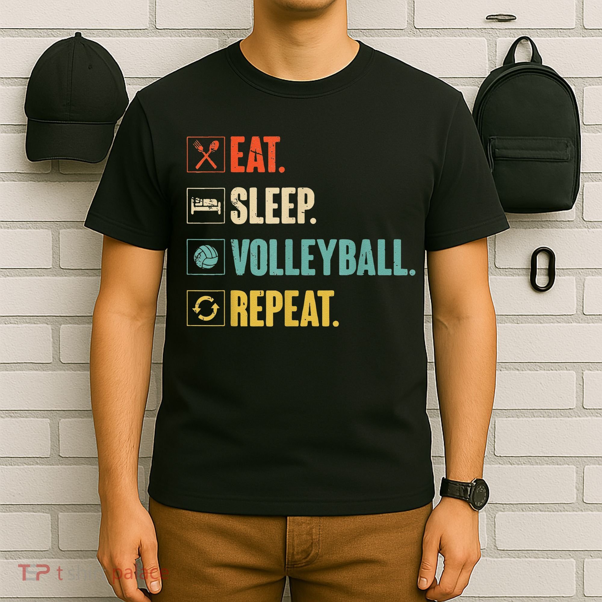 Eat Sleep Volleyball Repeat Vintage Volleyball T-Shirt