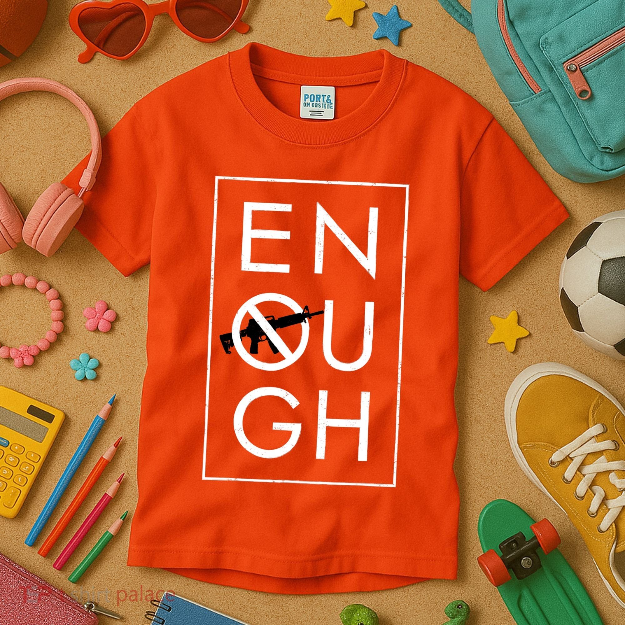 Enough School Walkout Shirt #Enough Ban Assault Weapons Kids T-Shirt
