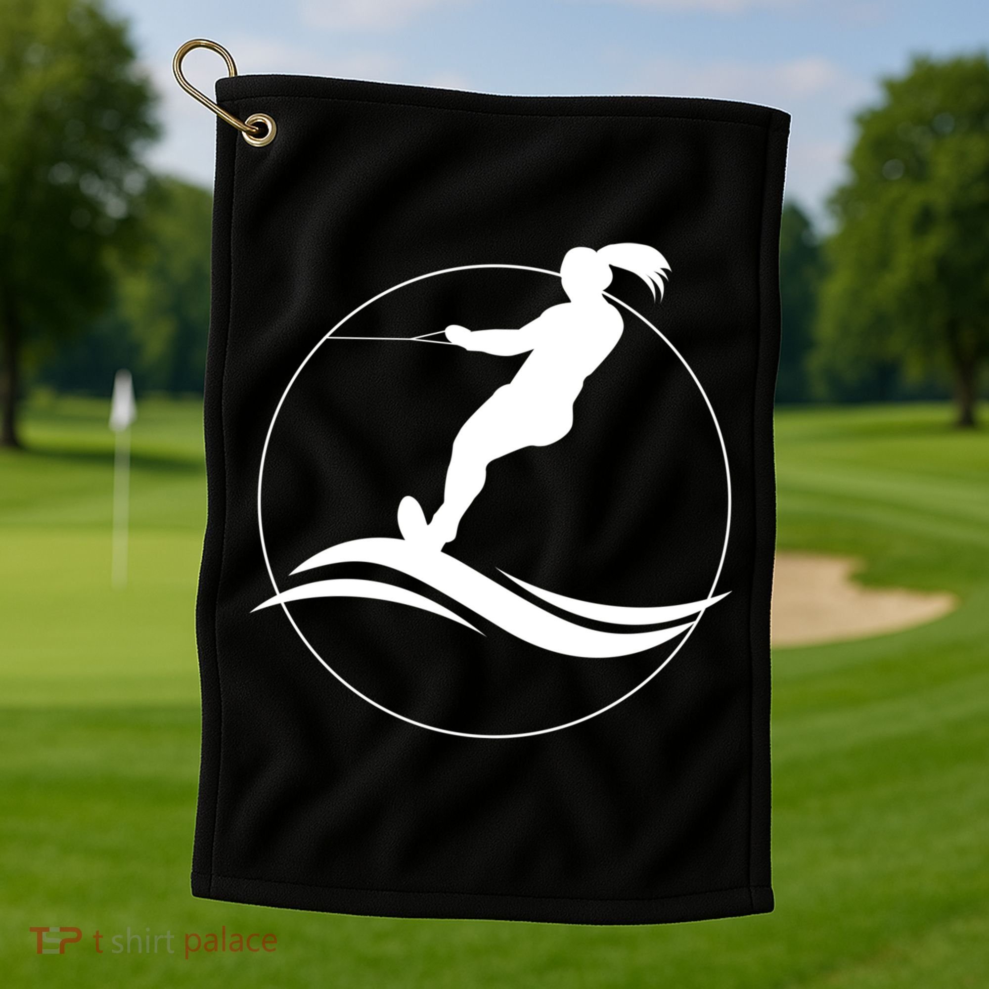 Eat Sleep Water Ski Waterski Waterskiing Skiing Waves Boat Great Gift Golf Towel